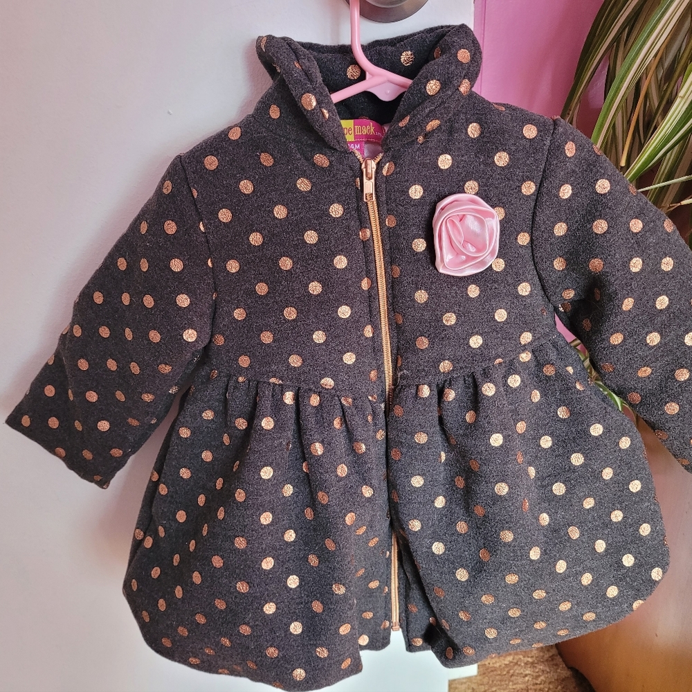 Girls polka dot coat